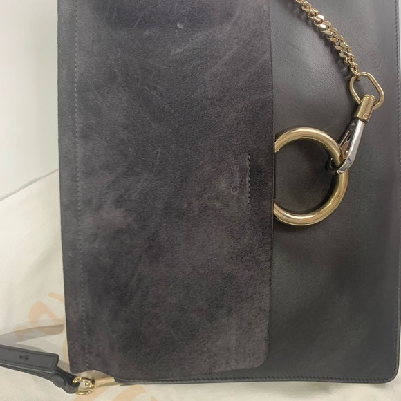 Chloe Faye Suede Calfskin Medium - Dark Grey - Picture 8 of 8